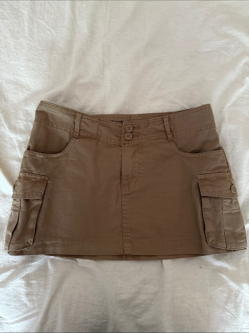 Brandy Melville Olive/Tan Cargo Mini Skirt